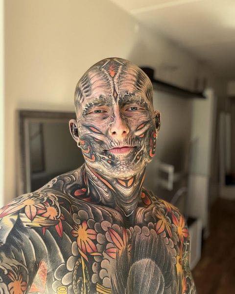 Tattoo addict inks 95 percent of his body, reveals what he looked like just 5 years ago