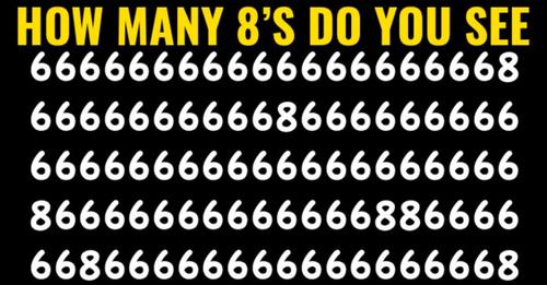 99% Of People Can’t Guess The Correct Answer-How Many 8s Are In The Picture?!