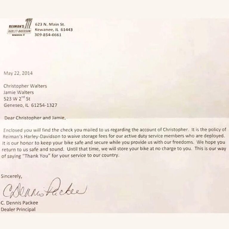 Harley Davidson rejects military wife’s late check, sends letter instead 🥺 See in comments ⬇️