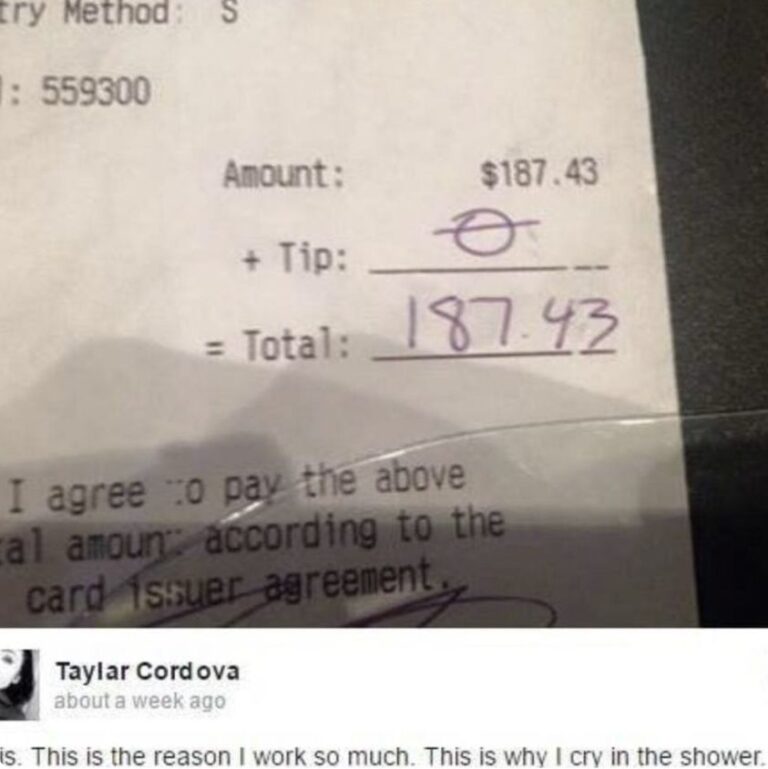 You won’t believe what this waitress did after receiving a $0 tip on a $187 bill. Her response on Facebook is everything! 😮👏 Full story below 👇