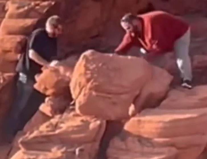 Authorities search for two men who damaged ancient rock formations at Lake Mead National Park