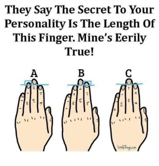 They Say The Secret To Your Personality Is The Length Of This Finger. Mine’s SO True! 😨 Read the full article in the comments 👇