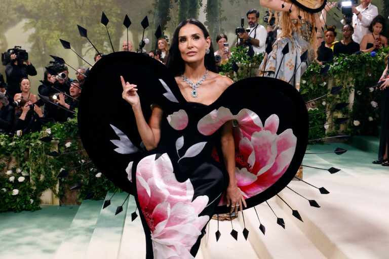 Demi Moore dons jaw-dropping dress to Met Gala – made from wallpaper and took 11,000 hours to embroider