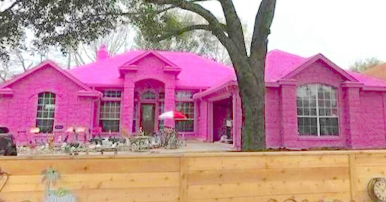 Man infuriates his neighbors after painting his whole house vivid pink… but he refuses to change it  for  shocking reason 😮. Video in the comments 👇